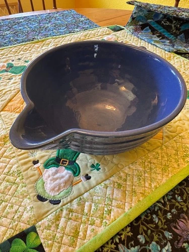 Vintage Bauer Ring Ware Cobalt Blue 2 Quart Batter Bowl