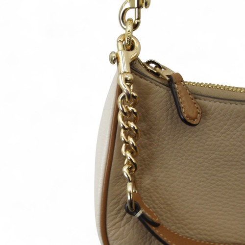 Coach Shoulder Bag Women's Light Tan Brown & White Leather Designer - Preloved - Picture 4 of 14