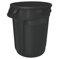 Brute 44 Gal. Black round Vented Lid Trash Can