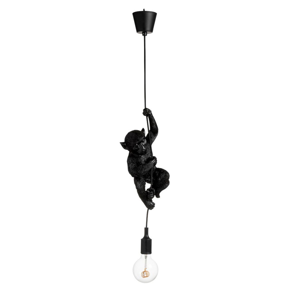 Lampe suspension singe noir de 96cm pour décoration de plafond