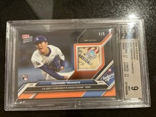2024 Topps Now #24 Yoshinobu Yamamoto Los Angeles Dodgers RC BALL RELIC 4/5 BGS