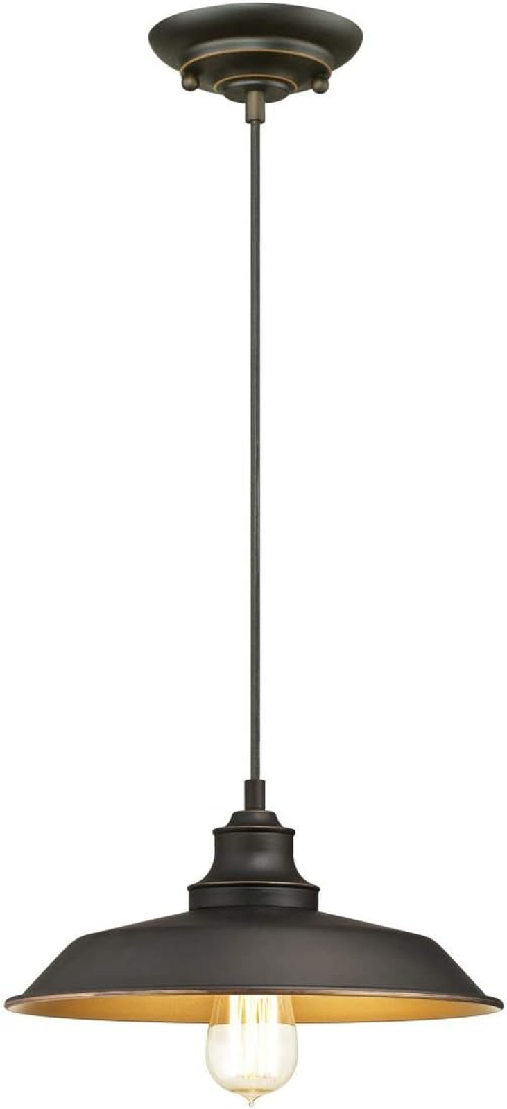 Sospensione Interni Monoluce Bronzo Olio 6344740 - Design Vintage