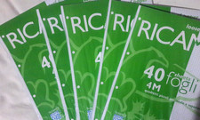 5 confezioni di ricambi per quaderni ad anelli 40 fogli A4 quadretti 4 mm 80 gr