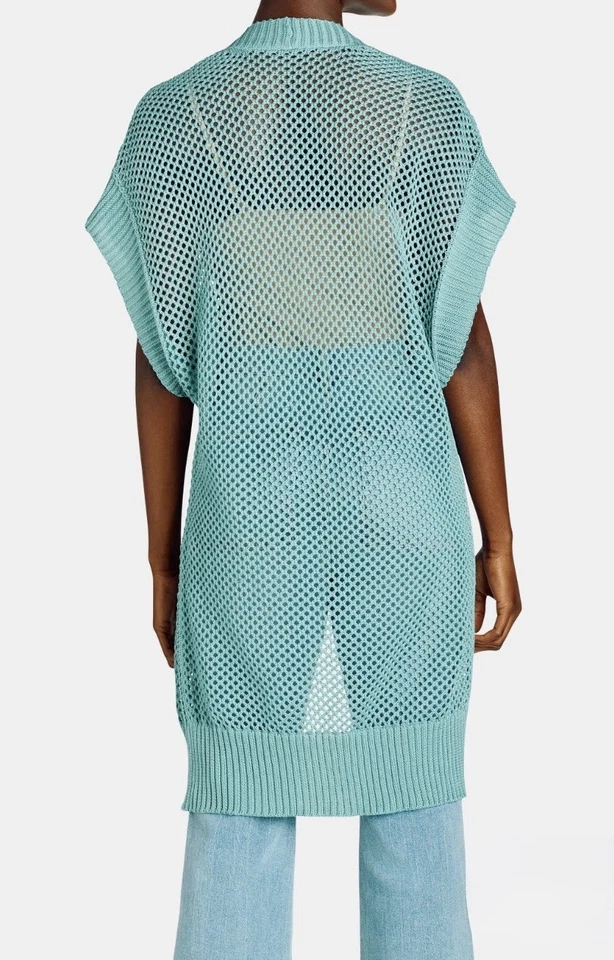 Time and Tru 钩针编织 Ruana/遮瑕膏,TEAL 女式 L-XL 码 — 第 4/4 张图片