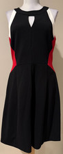 TOMMY HILFIGER Womens Black Red & White Career Dress - Sz 4