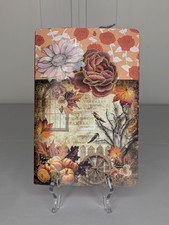 Handmade Junk Journal Blank - Fall  Flowers, 6 x 9.25 inches