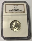 1937  Washington Quarter 25c NGC MS64 ~ Beautiful White BU See Pics ~ Low Price