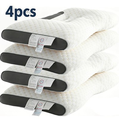 4PCS Ultra-Soft Neck Pillows, 100% Polyester Filling Soft Bed Pillows