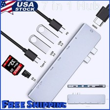 Type C USB 3.1 to USB-C 4K HDMI USB 3.0 Adapter Cable 7 in 1 Hub For Macbook Pro