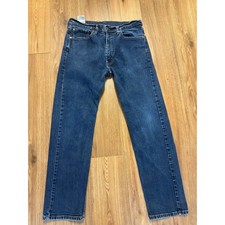 Levis 505 Regular Fit Mens Jeans Blue Denim Straight Leg 36x32 Medium Wash