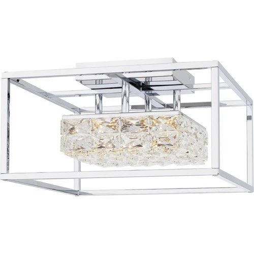 Quoizel PCDZ1716 Dazzle 16"W Flush Mount Square Ceiling Fixture - Chrome - Picture 1 of 12