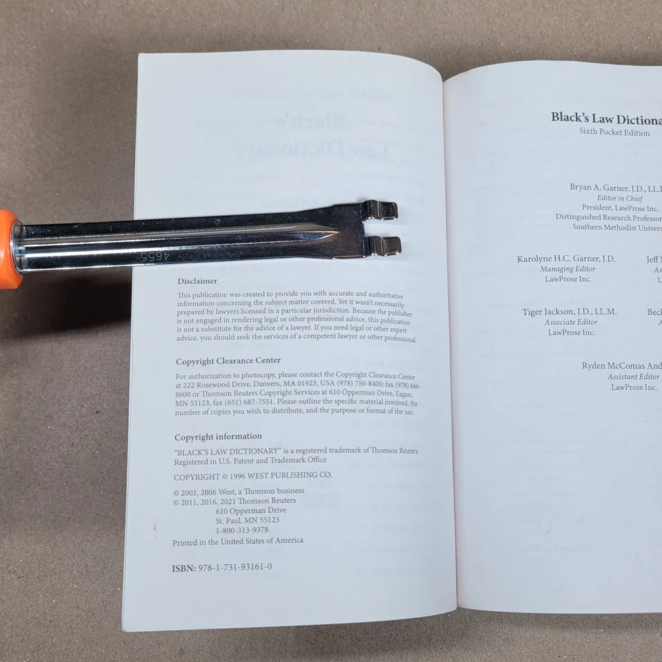 BLACK'S LAW DICTIONARY PB Book Edited By Garner (9781731931610) 6th Pocket Ed. - Image 3 of 4