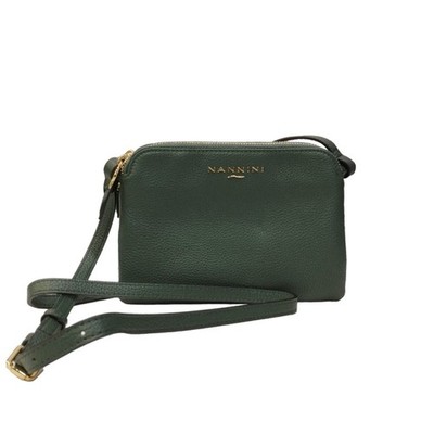 Nannini Firenze Damen Umhängetasche Leder Flasche mit drei Fächern