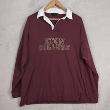 Eton College Vintage Rugby Jumper Maroon Large Rubgy Union England