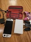 Nintendo Switch White OLED Handheld Console 64GB + Accessories Tested & Working