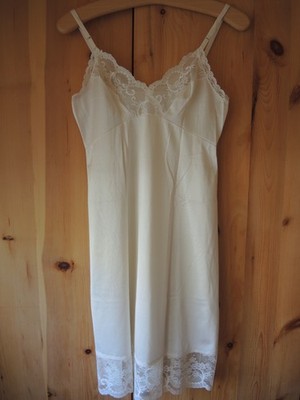 vintage, Unterkleid, -rock, Negligé, Vanity Fair, elfenbein, Nylon