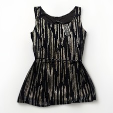 Onyx Nite Stunning Black & Gold Sequence Cocktail Evening Dress Sz M NWT (A17)