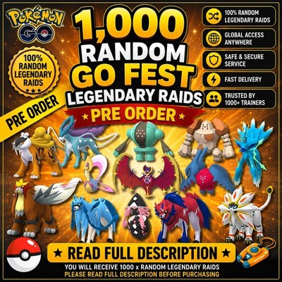 Pokémon Go1000 x Random Legendary Raids VORBESTELLUNG Vollständige Beschreibung lesen