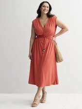 NWT Women’s Nine West Cinched Waist Midaxi Dress Autumn Tree Size XL