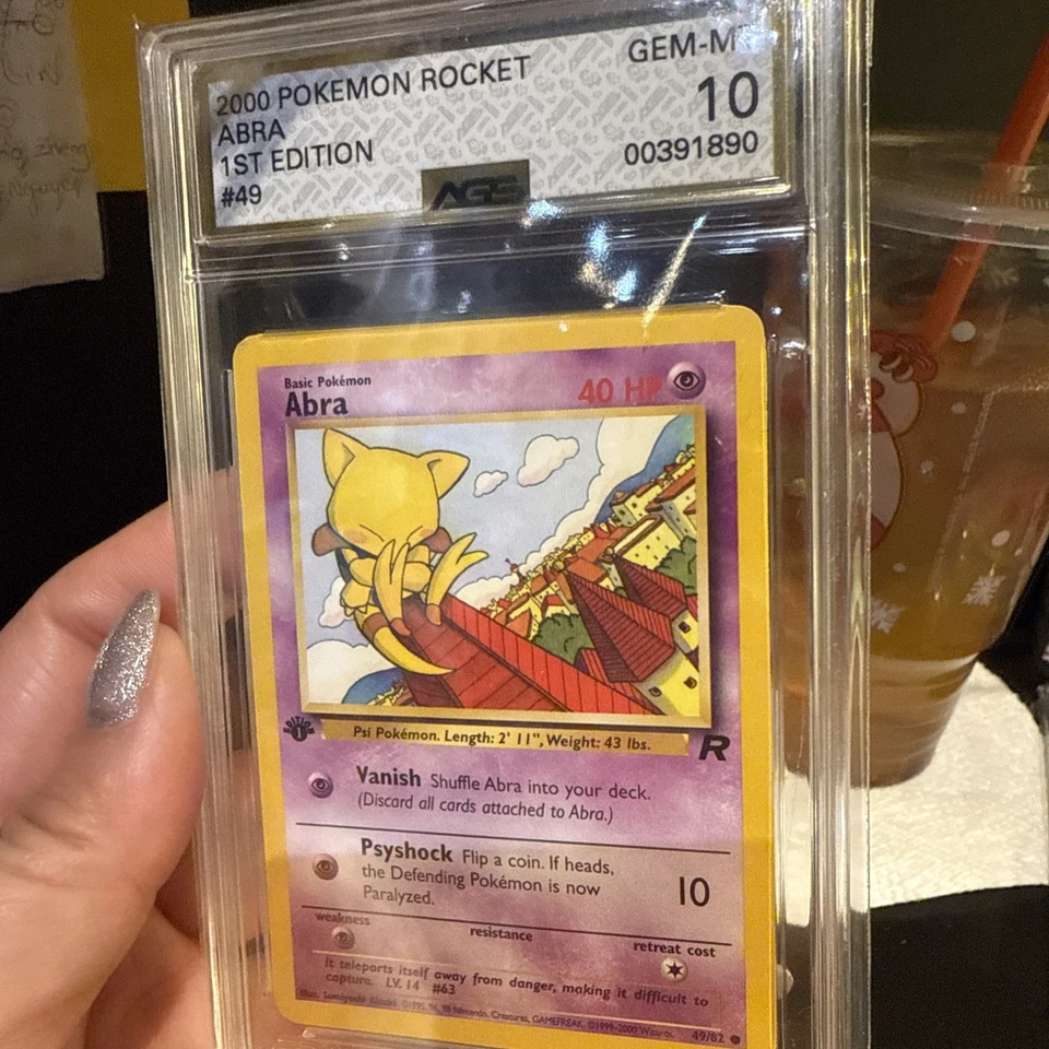 Vintage 2000 Pokemon Team Rocket 49/82 Abra 1st Edition Graded AGS 10 Gem - Image 2 of 3