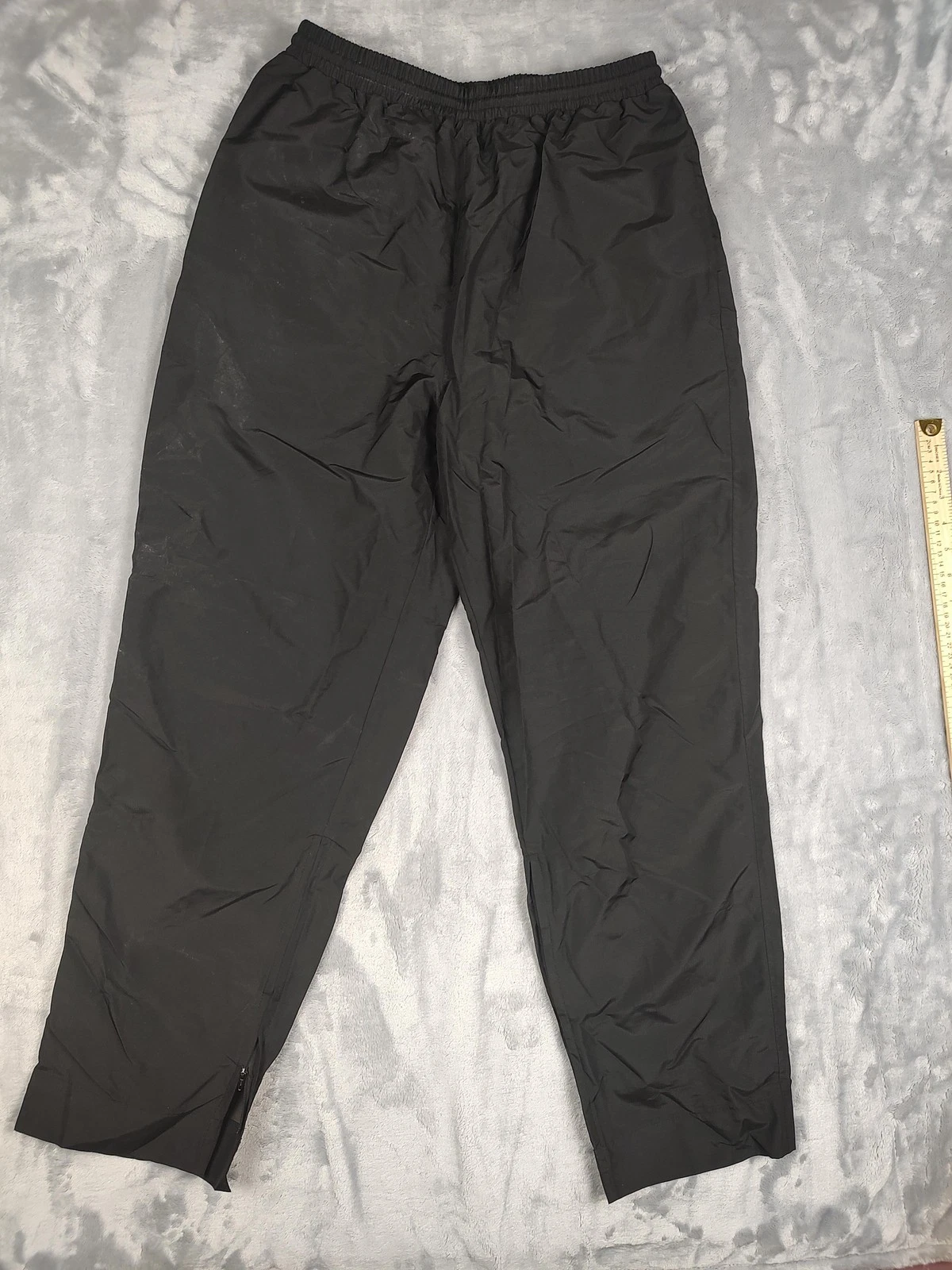 Sun Mountain Rain Pants Mens Medium Black Water Resistant Golf Elastic Zip Hem