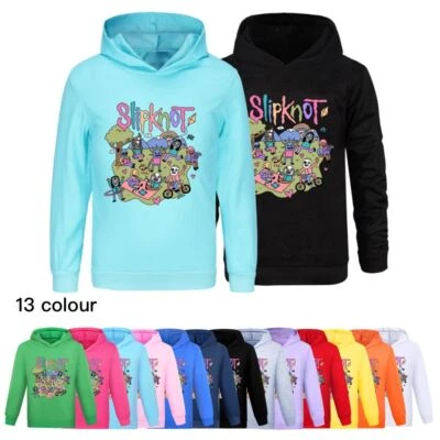 Kids Slipknot Print Long Sleeve Hoodie Hoody Tops Pullover Jumper Sweatshirt UK