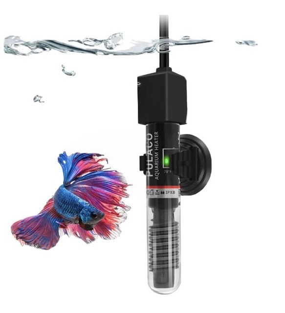 PULACO 25W Small Aquarium Betta Heater With Free Thermometer Strip
