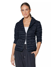 Madeleine Uk Jacket Lightweight Puffer Blazer Navy Size Us 8 Elegant Travel Nwt