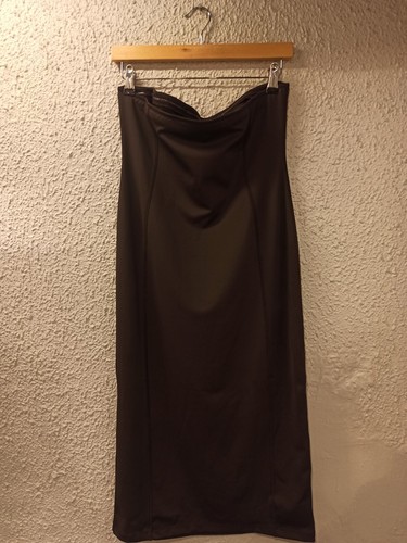 DRIES VAN NOTEN STRAPLESS TUBE MIDI DRESS DARKBROWN size LARGE New !!! - Picture 7 of 11