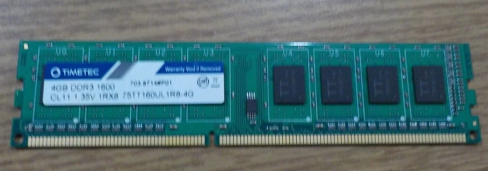 TIMETEC 4GB DDR3 1600 CL11 1.35V 1RX8 75TT160UL1R8-4G    (x4) - Image 3 of 4