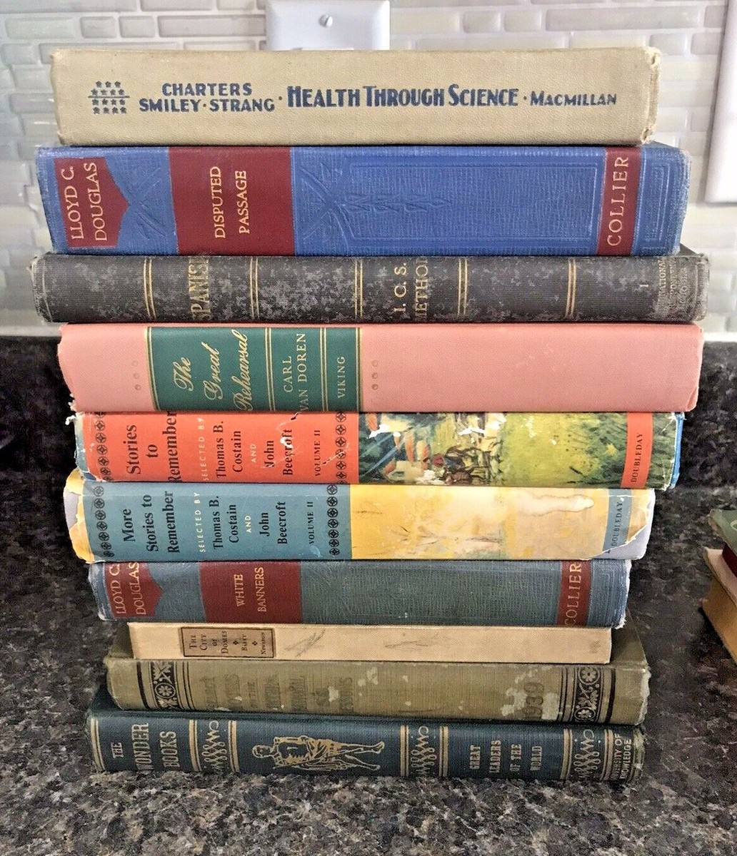 Vintage Antique Books Lot of 10 - Random Unsorted Mixed - For