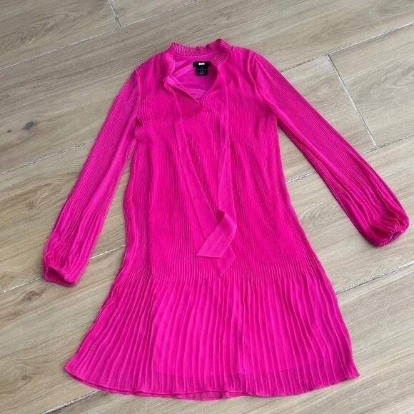 Warehouse pink pleated dress cheap