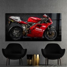 ✅ Wandbild, DUCATI 996 Motorräder, Acrylglas, Leinwand oder Poster Bilder Kunst