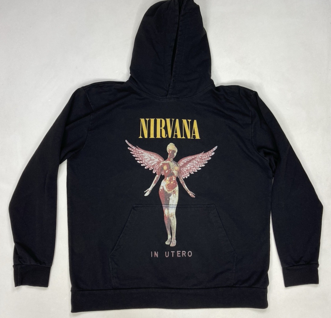 Nirvana In Utero Graphic Pullover Hoodie Men Medium Black Music | eBay