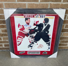 Mike Vernon Signed Detroit Red Wings Framed Fight V Roy 16X20 Photo Beckett COA