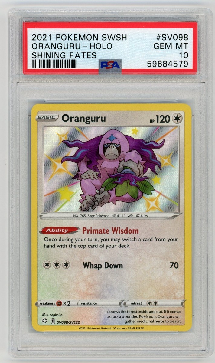 Pokemon Card Oranguru SV098/SV122 Holo Shining Fates PSA 10 GEM