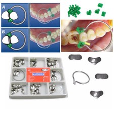 100pcs Dental Sectional Contoured Matrices Matrix & 40pcs Add-On Wedges & Plier