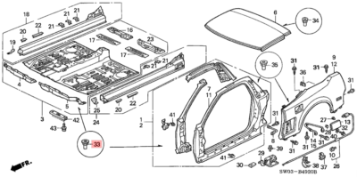 HONDA ACURA GENUINE OEM NSX Pop Nut (6Mm) Outer Panel ☆ 90306-SL0
