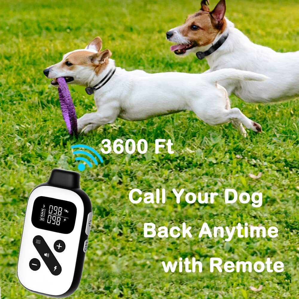 3600 FT Remote Dog Shock Training Collar Rechargeable Waterproof LCD
