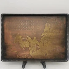 Antique Collection Copper Tea Tray Humen Destructed Opium Tea Tray