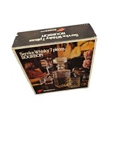 Bormioli Service Whiskey 7 pieces Bourbon Set Glasses and Decant