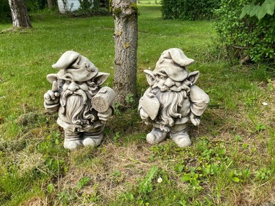 Gartenfigur 40 cm Troll Zwerg Steinfiguren Garten Gnom Teichfigur Deko