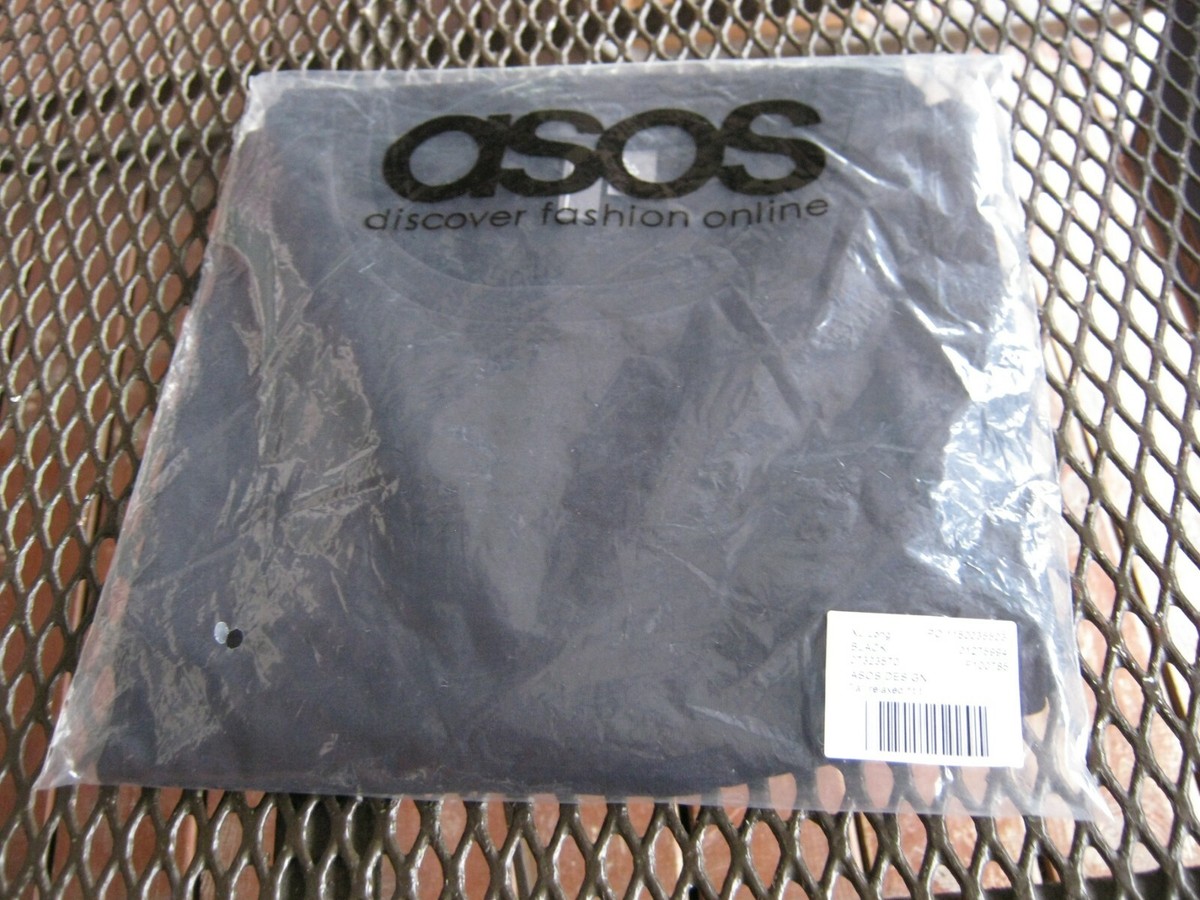 Men ?? New ASOS DESIGN Tall Relaxed Fit T-shirt Black XL Long 100% Cotton