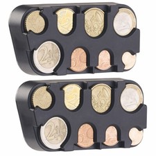 infactory Münzbox: 2er-Set Euro-Münzsammler mit Schnell-Fixierung