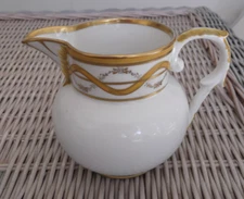 Vista Alegre Portugal Creamer or Cream Pitcher - Yellow & Gold Ribbon & Feathers