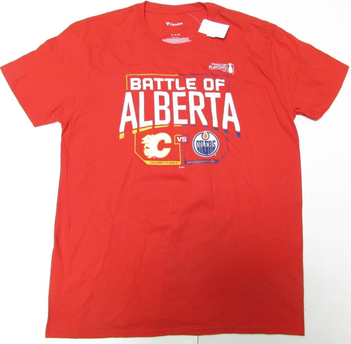 BATTLE OF ALBERTA CALGARY FLAMES EDMONTON OILERS MEN'S FANATICS T