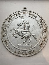Vintage Rare ROYAL INTERNATIONAL HORSE SHOW LONDON 1960 Metal Plaque