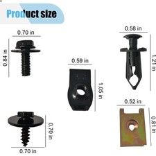 100PCS Automotive Screws and Bolts, Car Body Bolts for Engine Under Cover Spl...