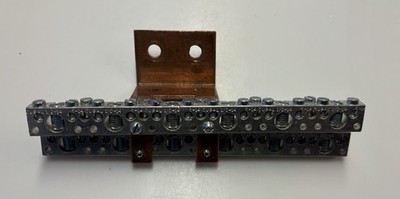 Grounding Bus Common Neutral Bar #1/0-14 And 6-14 AWG 23 Terminals. 2 Bars Tied