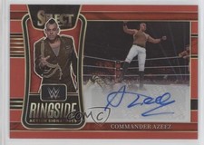 2022 Panini Select WWE Red Prizm 60/99 Commander Azeez #RA-CAZ Auto 1dh1